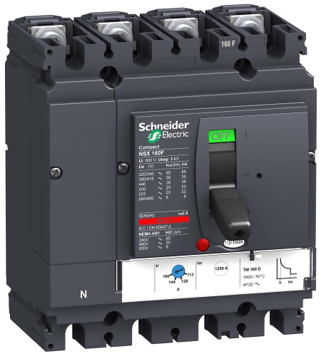 Автоматический выключатель 4П4Т TM100D NSX160B | код. LV430332 | Schneider Electric 