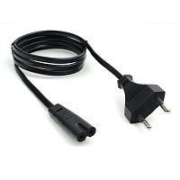 Кабель питания аудио/видео Cablexpert PC-184/2-1М, 1м, CEE 7/16 - C7, 2-pin, 2х0,5, черный, пакет | код PC-184/2-1М | Cablexpert