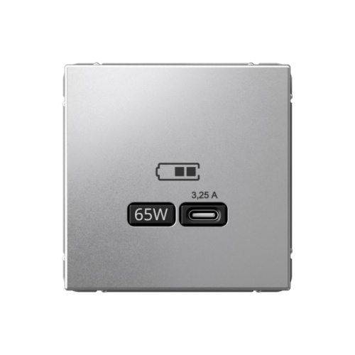 ARTGALLERY USB РОЗЕТКА тип-С 65Вт высокоскор.заряд. QC, PD, механизм, АЛЮМИНИЙ | код GAL000327 | Systeme Electric