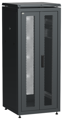 ITK LINEA N 28U 600х600мм распаш. перф. дв. задн. перф. чер. | код LN05-28U66-2PP | ITK by IEK