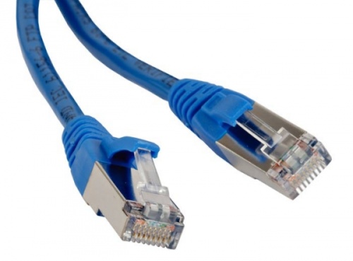 Патч-корд F/UTP экран. Cat.6 LSZH 3 м синий, Hyperline PC-LPM-STP-RJ45-RJ45-C6-3M-LSZH-BL | код 230365 | Hyperline