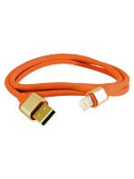Дата-кабель, ДК 15, USB - Lightning, 1 м, силиконовая оплетка, оранжевый, TDM | код SQ1810-0315 | TDM