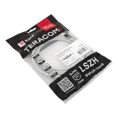 Патч-корд TERACOM PRO Cat.5E экранированный FTP оболочка LSZH серый (3.0м) | код TRP-5EFTP-LSH-3M-GY | EKF фото 5 Патч-корд TERACOM PRO Cat.5E экранированный FTP оболочка LSZH серый (3.0м) | код TRP-5EFTP-LSH-3M-GY | EKF фото 5
