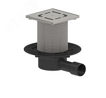 Трап горизонтальный регулируемый ТП-510N-3000 для внутренней канализации 50,40 мм, с решеткой и рамкой из нержавеющей стали 15х15 см и с незамерзающим запахозапирающим устройством | код 101200324 | Татполимер