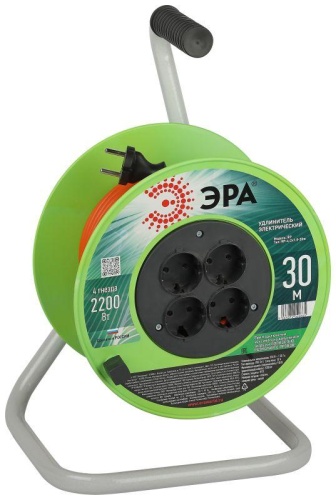 Удлинитель на катушке 4х30м без заземл. RP-4-2x1.0-30m ПВС 2х1 | код Б0059782 | Эра