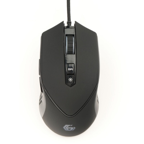 Мышь игровая Gembird MG-770, USB, чёрн., 3200DPI, 7 кн., рег. подсв., каб. тканевый 1.8 м | код MG-770 | Gembird