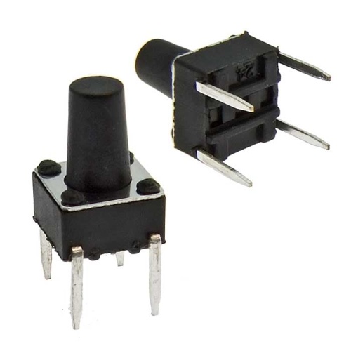 Тактовая кнопка RUICHI KAN0612-0901B, 6x6x9 мм, OFF-(ON), 50 мА, 12 В, 100 мОм | код 58558 | Ruichi