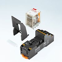 Реле, 2CO, 12A, 36VAC, тест-кнопка+LED | код RKF2CO536LT | Shenler