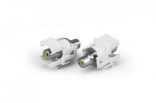Вставка формата Keystone Jack с проходным адаптером RCA (желтый) D type ROHS белая, Hyperline KJ1-RCA/YL-D-WH | код 246974 | Hyperline