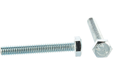Болт DIN 933 M6х60 полная резьба шестигранная голова класс прочности 5.8 покрытие цинк | код DIN933-М6х60 | Крепдил