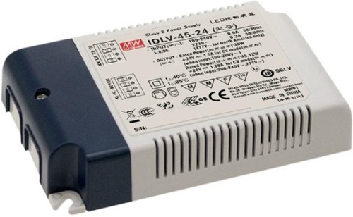 Источник питания AC-DC, 36Вт, вход 90…295В AC, 47…63Гц/125…417В DC, ККМ, выход 12В/3А, изоляция 3750В AC, в кожухе 120х75х25мм, -20…+80С (корпус), димминг 0...10 В/ШИМ | код IDLV-45-12 | MeanWell