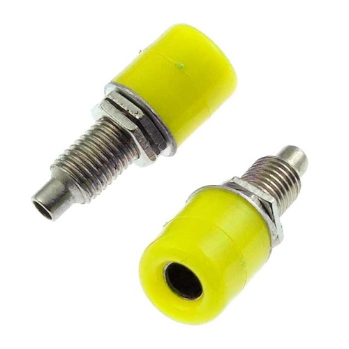 Гнездо RUICHI Z011 4 мм panel jack желтый, на панель под пайку | код 106884 | Ruichi