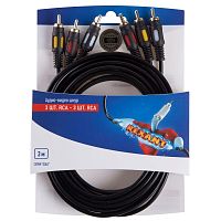 Шнур 3RCA - 3RCA 3м (GOLD) блист. | код 06-3051 | Rexant