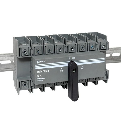 Рубильник 4п 63А реверсивный с рукояткой для прямой установки TwinBlock | код tb-s-63-4p-rev | EKF фото 3 Рубильник 4п 63А реверсивный с рукояткой для прямой установки TwinBlock | код tb-s-63-4p-rev | EKF фото 3