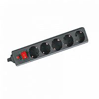 Сетевой фильтр GPS-5-16-3x1-1000-B, 5 мест, 16А, 3x1 мм2, 10 м, черный | код 471009 | GENERAL