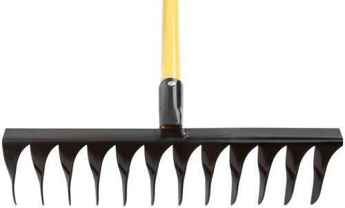 Грабли с желтым метализированным черенком, витой зуб, 12 зубьев | код 76978 | FIT фото 3 Грабли с желтым метализированным черенком, витой зуб, 12 зубьев | код 76978 | FIT фото 3