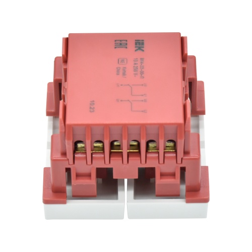 Выключатель проходной (переключатель) двухклавишный ВК4-22-00-П (на 2 модуля) ПРАЙМЕР белый | код CKK-40D-PD2-K01 | IEK фото 4