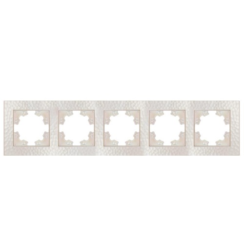 Рамка фактурная 5 постов универсальная UNIVersal Афина жемчуг (еврослот) | код A11042-OBr | Universal