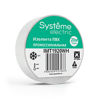 Изолента ПВХ 0.13х19мм (рул.20м) бел. | код IMT1920WH | Systeme Electric