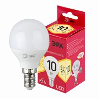 Лампа светодиодная RED LINE LED P45-10W-827-E14 R 10Вт P45 шар 2700К тепл. бел. E14 | Код. Б0052378 | ЭРА