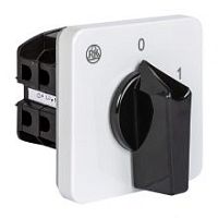 Переключатель BS 25 90 U, 1P, 25A, тип 0-1 (60°), 1NO на 1, 3.7kW(230VAC по АС-23), на дверь, фронт IP40 | код EAC602368 | Rade Koncar