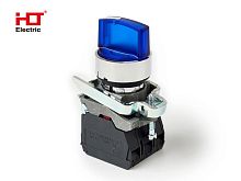 Переключатель XB4-BК3665 на 3 положения синий с подсветкой с фиксацией 1NO+1NC, 24V AC/DC, IP65 HLT | код 085-14-238 | HLT