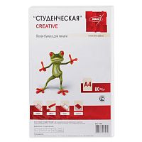 Бумага офисная А4, СТУДЕНЧЕСКАЯ, 80 г/м2, 100 л., Россия, CREATIVE, белизна 146% (CIE), БС 100 | код 110520 | CREATIVE