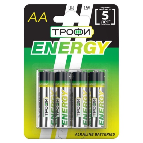 Элемент питания алкалиновый AA/LR6-4BL Eco (блист.4шт) | код. Б0017046 | Трофи