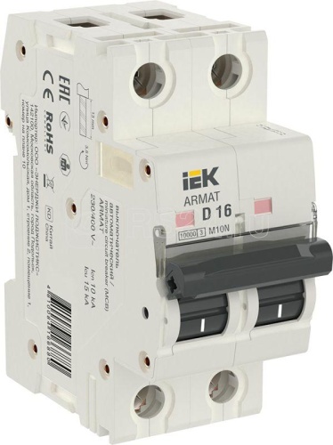 ARMAT Авт. выкл. без тепл. расц. M10N-MA 2P D 16А IEK | код AR-M10N-MA-2-D016 | IEK