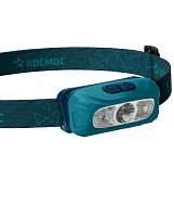 Фонарь аккумуляторный налобный 2Вт LED+1Вт SMD LED+красн. Li-ion 14500 500мА.ч корпус ABS-пластик USB-шнур регулируемый эласт. ремешок | код KOC515Lit | КОСМОС
