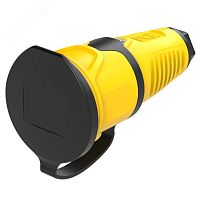 Розетка каб 16A/250V/2P+E/IP54 корпус желтый, крышка и маркер черный | код 2511-es | PCE
