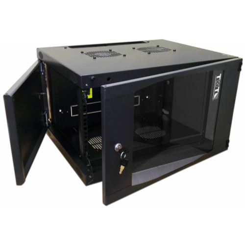 Шкаф настенный Next, 18U 550x600, стеклянная дверь, черный | код TWT-CBWNG-18U-6x6-BK | TWT