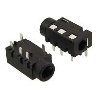 Разъём аудио RUICHI TJ-320 3.5 мм PCB Jack, чёрный | код 107133 | Ruichi