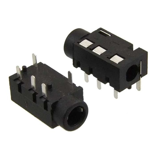 Разъём аудио RUICHI TJ-320 3.5 мм PCB Jack, чёрный | код 107133 | Ruichi