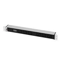 Блок розеток Rem-32 с амп., 6 IEC 60320 C19, 32 А, алюм., 19, колодка | код R-32-6C19-Am-440-K | REM