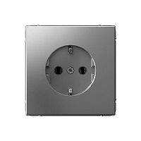 Розетка ArtGallery 16А с заземл. механизм сталь | код GAL000943 | Systeme Electric