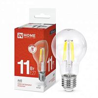 Лампа светодиодная LED-A60-deco 11Вт грушевидная прозрачная 4000К нейтр. бел. E27 1160лм 230В | код 4690612026145 | IN HOME