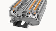 DS1.5-TW-01P-11-00Z(H) Клемма проходная пружинная Push-in 1.5мм.кв, 3C, серая | код 11040000077 | DEGSON