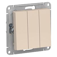 Выключатель 3-клавишный ATLASDESIGN, скрытый монтаж, бежевый | код. ATN000231 | Schneider Electric
