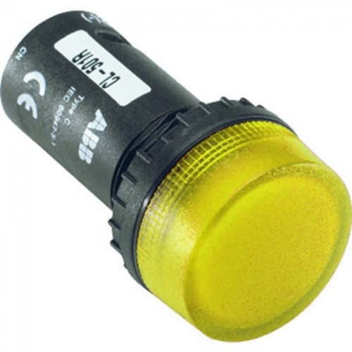 Лампа CL-501Y желтая со встроенным светодиодом 12В DC | код 1SFA619402R5013 | ABB
