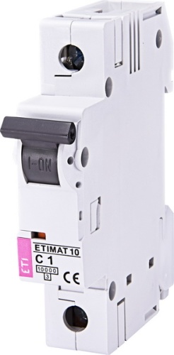 Автоматический выключатель ETIMAT 10 1p C 1А (10 kA) | код 002131704 | ETI