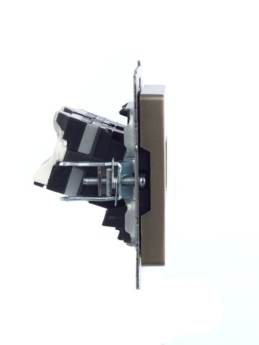 BRITE Розетка компьютерная двойная RJ45 кат.5E РК10-2-БрШ шампань | код BR-K20-1-K37 | IEK фото 2