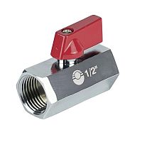 Кран шаровой MINI ВР3/8дюймхВР3/8дюйм никелированный (300/60) К | код VF.330.NB.038 | VALFEX