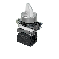 Переключатель на 2 положения с фиксацией и подсветкой, белый, 1NO, 220V AC/DC, IP65, металл MTB4-BK21713 | код 137169 | MEYERTEC