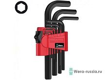 Набор Г-образных ключей, 1.5 - 10 мм, 9 предметов. 950/9 Hex-Plus BlackLaser 7 | код WE-021737 | Wera