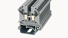 PC4-01P-11-00Z(H) Клеммный блок (клеммник) проходной винт. (латун. заж.), на DIN-рельс TS-35/TS-32, сеч. пров. 24-10AWG/ до 4.0 кв.мм, до 600В/30А, Hобщ. = 46 мм, серый изол., шир. 6.2 мм | код 11010000068 | DEGSON