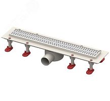 трап линейный с сухим затвором, с горизонтальным выходом d50 мм, решетка l600 мм, решетка нержавеющая сталь | код 101200379 | Татполимер