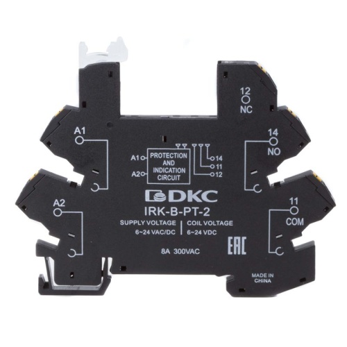 Колодка ультратонкая для реле серии RIS, вх. напр. 6-24V DC, push-in клеммы | код IRK-B-PT-1 | DKC Колодка ультратонкая для реле серии RIS, вх. напр. 6-24V DC, push-in клеммы | код IRK-B-PT-1 | DKC
