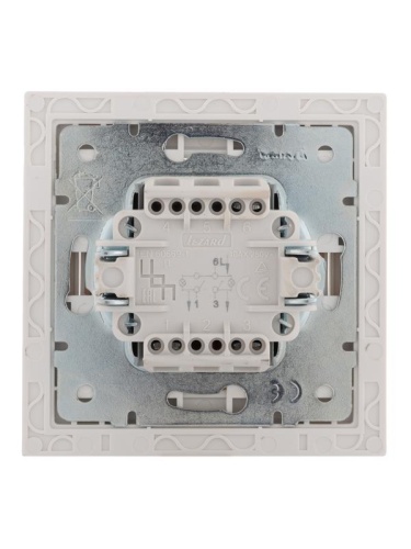 RAIN Выключатель 2-ой с подсветкой белый с боковой вставкой хром | код 703-0225-112 | Lezard фото 3