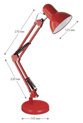 Светильник настольный UF-313 С04 230В 60Вт красн. Ultraflash 14414 фото 3